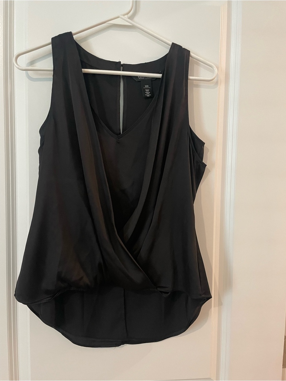 White House black market Black Draped V-Neck Sleeveless Top - Women
